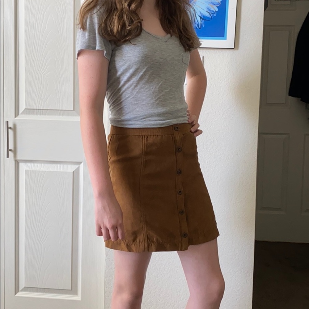 Brown A-Line Mini Skirt